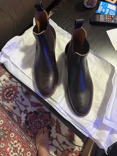 Photo by BootSniffer69 on July 17, 2026 of the Briselblack The Seventh Chelsea Boot in Maryam Dark Brown Horsebutt.