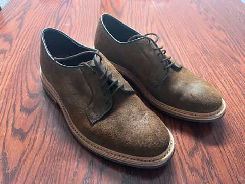 Photo by radicalrob on September 9, 2024 of the Tricker's Robert Plain Derby Shoe in Ridge Reverse Suede.