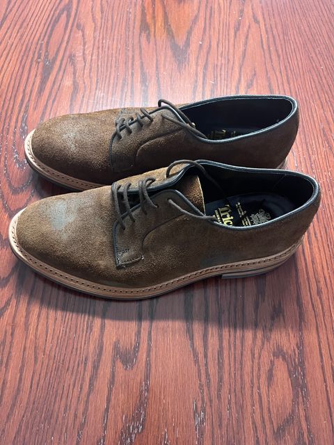 Photo by radicalrob on September 9, 2024 of the Tricker's Robert Plain Derby Shoe in Ridge Reverse Suede.
