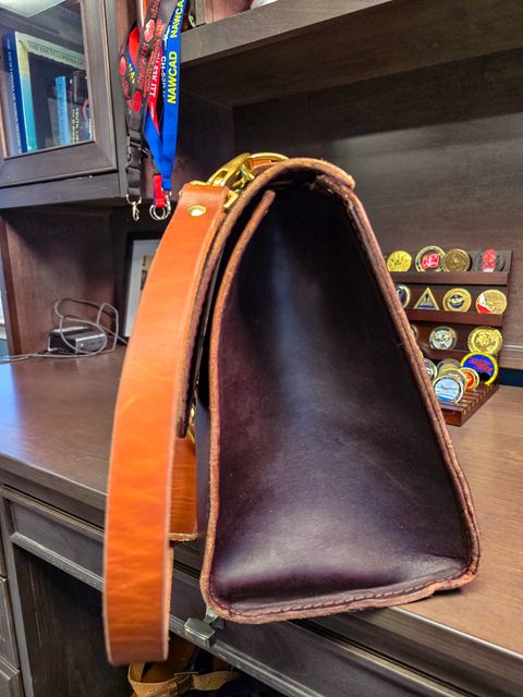 Photo by fallabel on November 4, 2025 of the Nicks Travel Bag in Wickett & Craig Burgundy Double Stuffed.