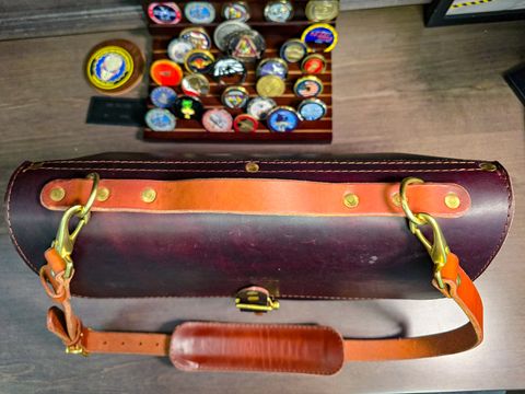 Photo by fallabel on November 4, 2025 of the Nicks Travel Bag in Wickett & Craig Burgundy Double Stuffed.