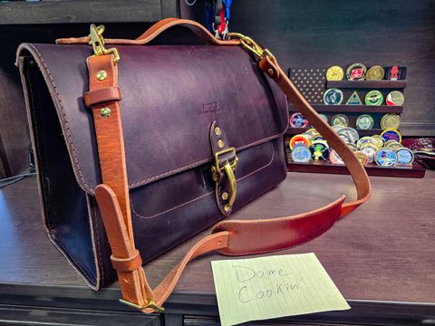 Photo by fallabel on November 4, 2025 of the Nicks Travel Bag in Wickett & Craig Burgundy Double Stuffed.