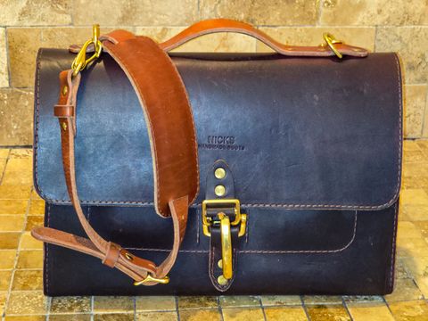 Photo by fallabel on February 5, 2026 of the Nicks Travel Bag in Wickett & Craig Burgundy Double Stuffed.
