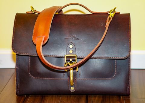 Photo by fallabel on April 5, 2026 of the Nicks Travel Bag in Wickett & Craig Burgundy Double Stuffed.
