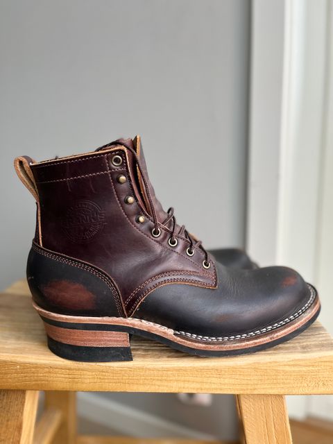 Photo by Qltyboots on December 1, 2023 of the Frank's Boots Wilshire in Seidel Mocha Oil Tan.