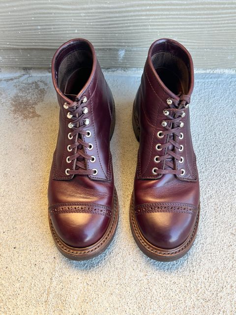Photo by central209 on April 4, 2024 of the John Lofgren Combat Boots in Horween Burgundy Chromexcel.