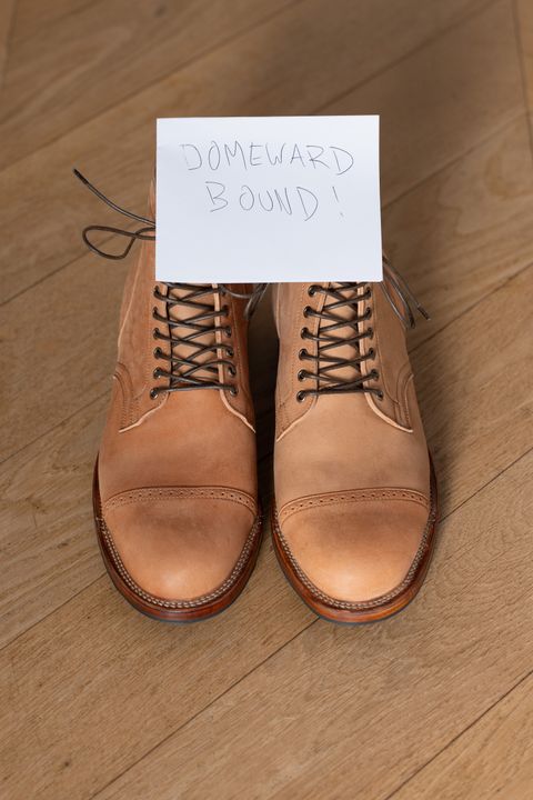 Photo by PatinaTurner on October 2, 2023 of the Viberg Service Boot BCT in Horween Natural Crust Double Cordovan.