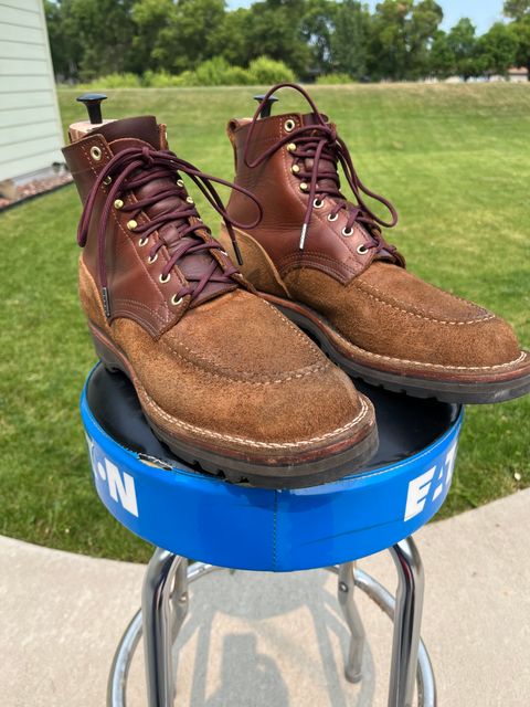Photo by Gmetal64 on July 20, 2024 of the Nicks Moc Toe in Horween Ember Waxed Flesh.