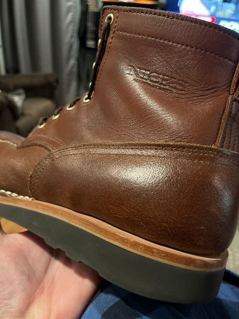 Photo by Gmetal64 on June 7, 2026 of the Nicks Moc Toe in Horween Ember Waxed Flesh.