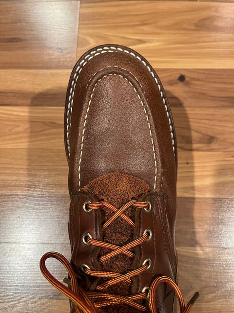 Photo by Gmetal64 on February 28, 2026 of the Nicks Moc Toe in Horween Ember Waxed Flesh.