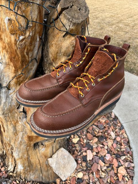 Photo by Gmetal64 on April 4, 2026 of the Nicks Moc Toe in Horween Ember Waxed Flesh.