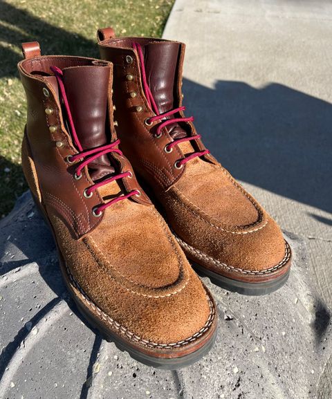 Photo by Gmetal64 on April 27, 2026 of the Nicks Nicks/ WedgeWork in Nicks 1964 Brown Smooth Over 1964 Tan Roughout.