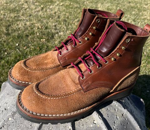 Photo by Gmetal64 on April 27, 2026 of the Nicks Nicks/ WedgeWork in Nicks 1964 Brown Smooth Over 1964 Tan Roughout.