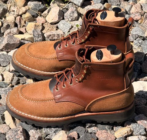 Photo by Gmetal64 on June 6, 2026 of the Nicks Nicks/ WedgeWork in Nicks 1964 Brown Smooth Over 1964 Tan Roughout.