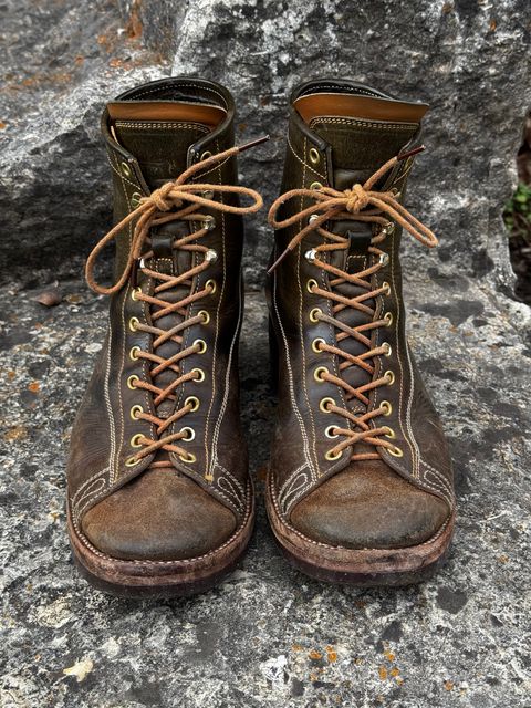 Photo by missouridenimdad on March 31, 2026 of the Fortis Boots Harker Leather GMTO Wukong Monkey Boot in Badalassi Carlo Oliva Pueblo.