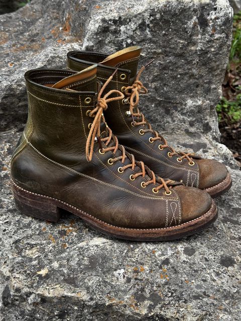 Photo by missouridenimdad on March 31, 2026 of the Fortis Boots Harker Leather GMTO Wukong Monkey Boot in Badalassi Carlo Oliva Pueblo.