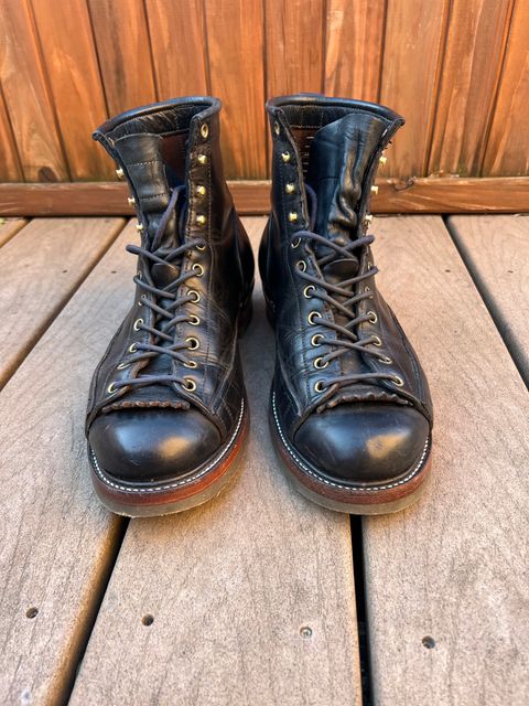 Photo by kenyhaves on March 30, 2023 of the Role Club Lace to Toe in Horween Black Chromexcel Horsehide.