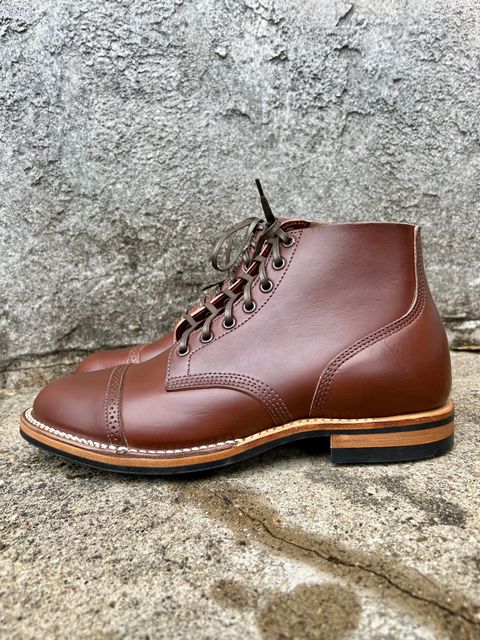Photo by honestpanda on October 2, 2022 of the Viberg Boondocker BCT in Horween Pigment Brown Workshoe Butt.