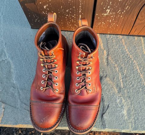 Photo by yorkpahomes on March 4, 2025 of the Nicks Wickett and Craig Toe Cap - Double Stuffed - MTO in Wickett & Craig Natural Double Stuffed.