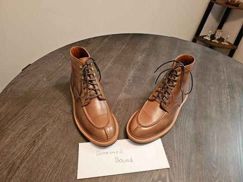 Photo by AspiringNormie on October 3, 2023 of the Grant Stone Ottawa Boot in Horween Dune Chromexcel.