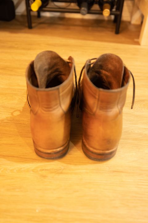 Photo by patinathunderdome on January 4, 2022 of the Viberg Service Boot in Horween Natural Chromexcel.