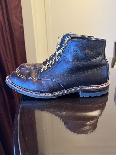 Photo by patinathunderdome on February 1, 2022 of the Alden Tanker Boot in Horween Arabica Lux Calfskin.