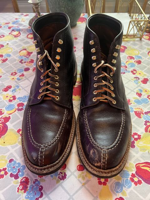 Photo by patinathunderdome on March 2, 2022 of the Alden Tanker Boot in Horween Arabica Lux Calfskin.