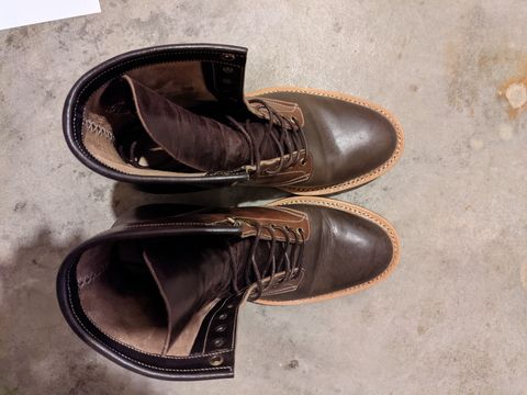 Photo by patinathunderdome on October 2, 2021 of the Onderhoud SVC02 Packer Boot in Maryam Toscanello Horsebutt.