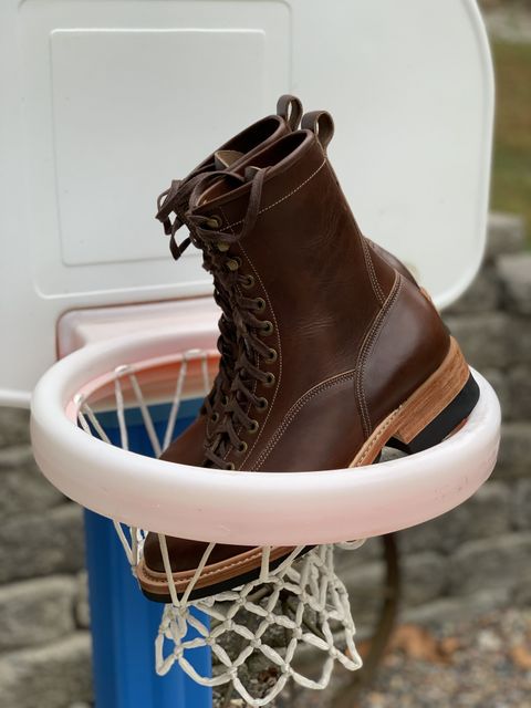 Photo by patinathunderdome on September 30, 2021 of the White's Bounty Hunter in Horween Cinnamon Waxed Flesh.