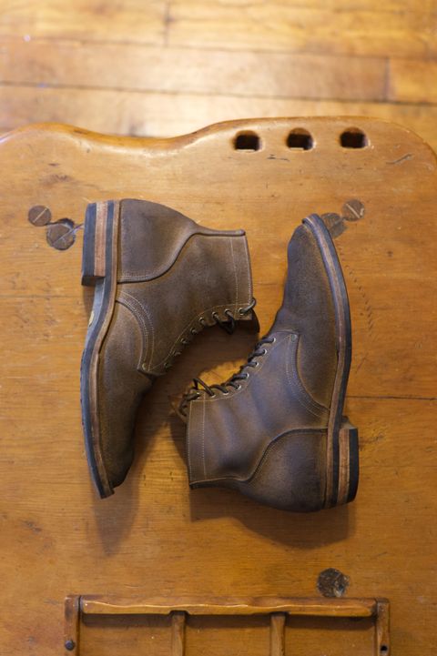Photo by patinathunderdome on May 4, 2022 of the NF Bootmaker Milton Boot in Horween Marine Field Roughout.