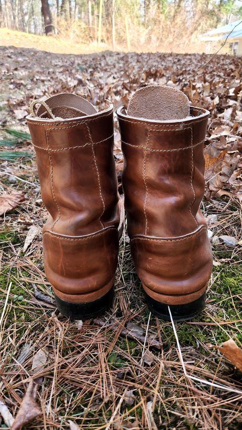 Photo by patinathunderdome on April 5, 2022 of the Self-Made in Horween Coppertone Chromexcel.