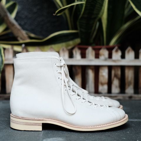 Photo by patinathunderdome on October 1, 2021 of the Dr. Sole Game Changer in Off-White Nubuck.
