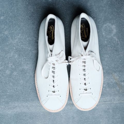 Photo by patinathunderdome on October 1, 2021 of the Dr. Sole Game Changer in Off-White Nubuck.