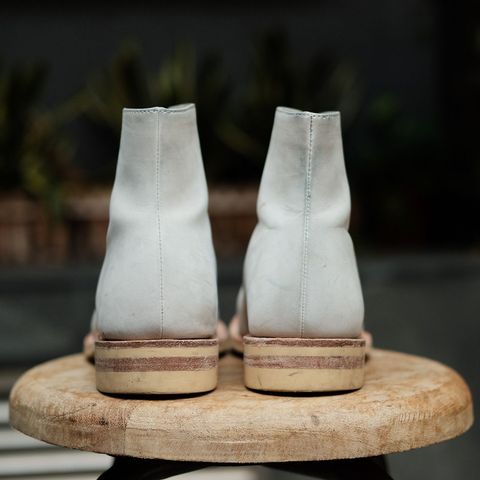 Photo by patinathunderdome on November 3, 2021 of the Dr. Sole Game Changer in Off-White Nubuck.