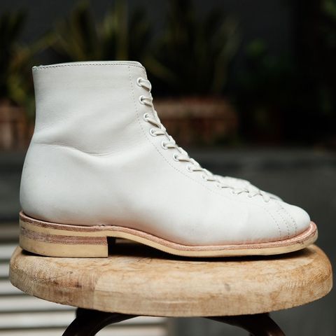 Photo by patinathunderdome on November 3, 2021 of the Dr. Sole Game Changer in Off-White Nubuck.