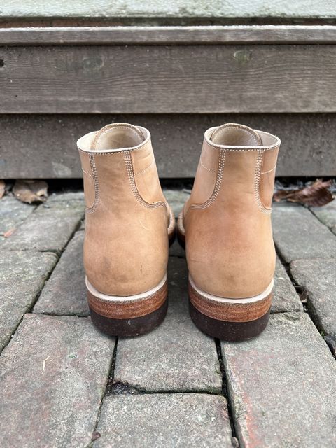 Photo by patinathunderdome on January 3, 2022 of the Onderhoud SVC03 Service Boot in Conceria Cloe Crust Shell Cordovan.