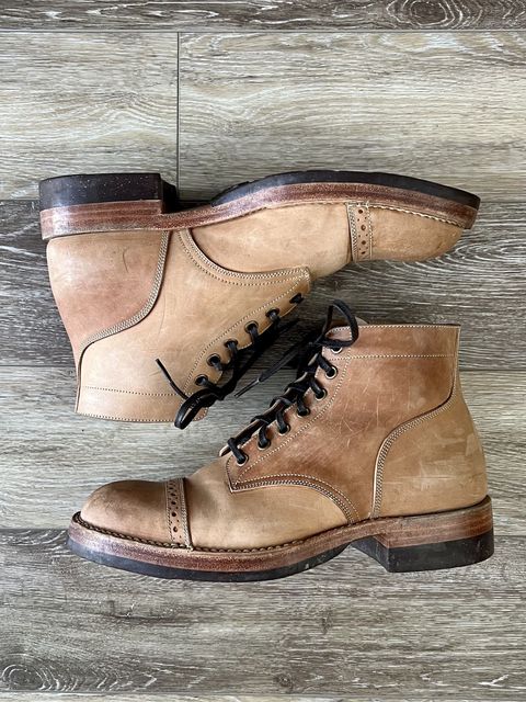 Photo by patinathunderdome on February 5, 2022 of the Onderhoud SVC03 Service Boot in Conceria Cloe Crust Shell Cordovan.