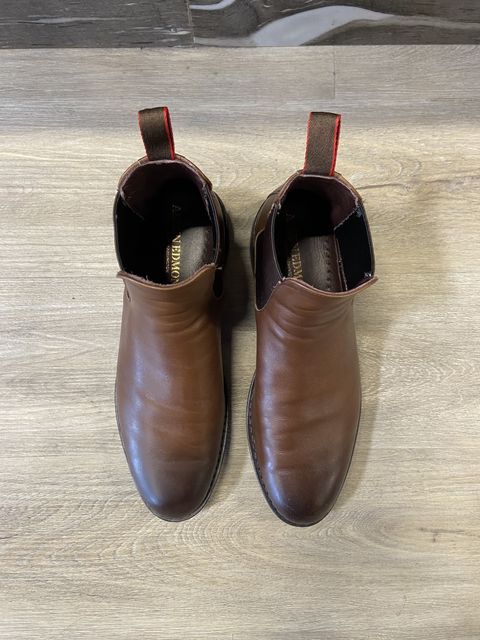 Photo by patinathunderdome on November 3, 2021 of the Allen Edmonds Nomad Chelsea in Coffee Calfskin.