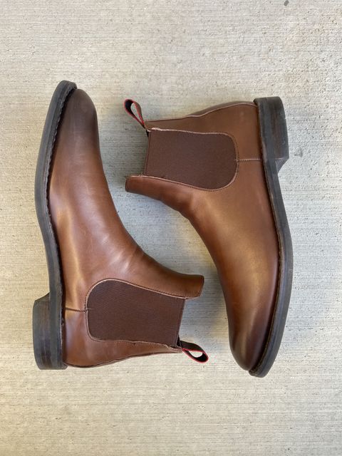 Photo by patinathunderdome on December 5, 2021 of the Allen Edmonds Nomad Chelsea in Coffee Calfskin.