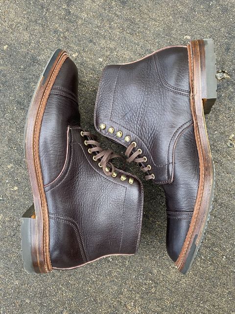 Photo by patinathunderdome on November 3, 2021 of the Alden x Stitchdown Stitchup 2.0 in Horween Arabica Lux Calfskin.