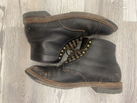 Photo by patinathunderdome on January 6, 2022 of the Alden x Stitchdown Stitchup 2.0 in Horween Arabica Lux Calfskin.