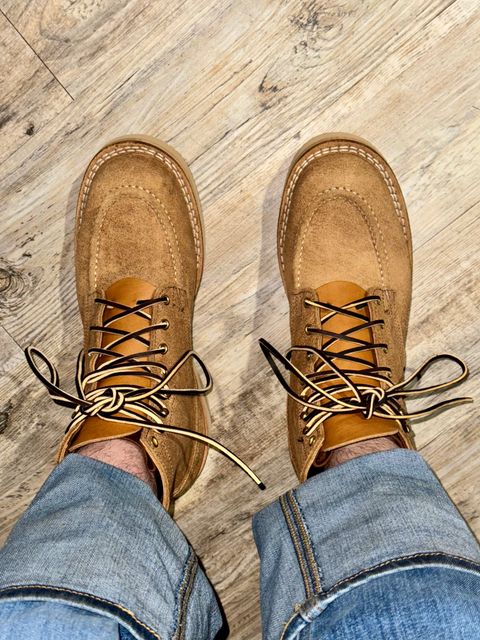 Photo by BigMealsOnly on November 10, 2023 of the Nicks Moc Toe in Seidel 1964 Tan Roughout.