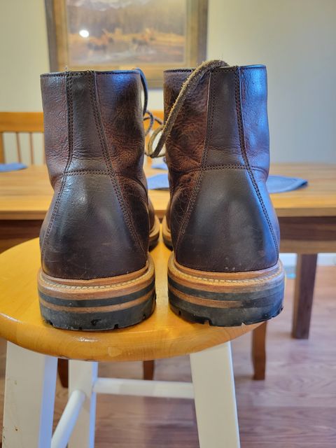 Photo by JoshankRedemption on February 2, 2024 of the Grant Stone Brass Boot in C.F. Stead Dark Burgundy Classic Kudu.