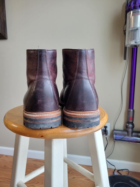 Photo by JoshankRedemption on March 3, 2024 of the Grant Stone Brass Boot in C.F. Stead Dark Burgundy Classic Kudu.