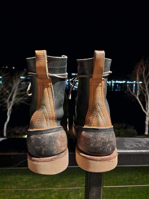 Photo by Leroy on February 6, 2024 of the Nicks x Zuriick Merriman in Horween Black Chromexcel.