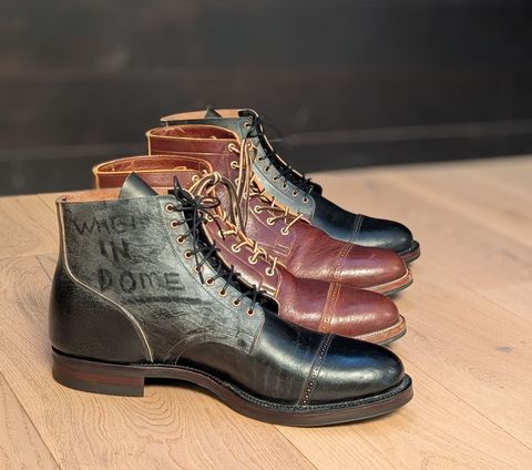 Photo by melloyello on November 2, 2024 of the Viberg Service Boot BCT in Shinki Color 4 Horsebutt.