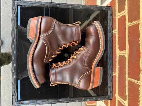 Photo by amcape on November 1, 2023 of the Nicks Robert in Horween Brown Chromexcel.