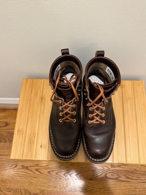 Photo by amcape on December 5, 2023 of the Nicks Robert in Horween Brown Chromexcel.