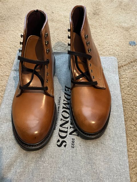 Photo by lawbeard on December 1, 2022 of the Allen Edmonds Higgins Mill in Horween Natural Shell Cordovan.