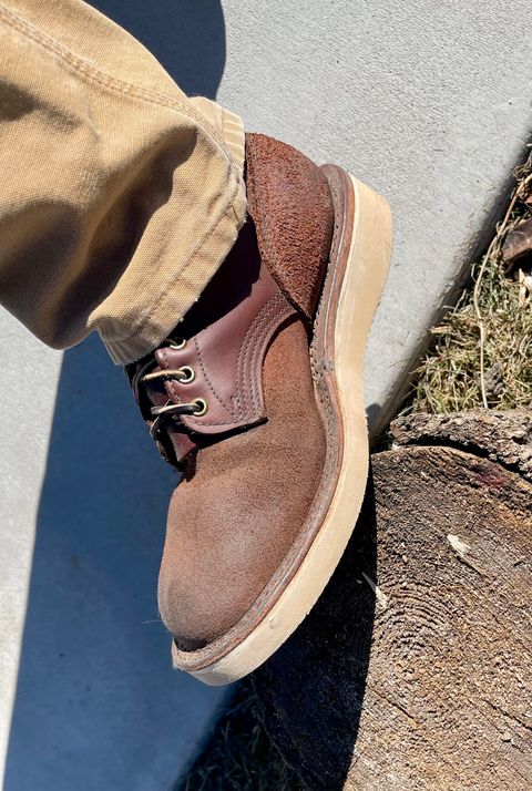 Photo by Eazydoesit on March 1, 2025 of the JK Boots O.T. in Seidel Redwood Oil Tan Roughout.